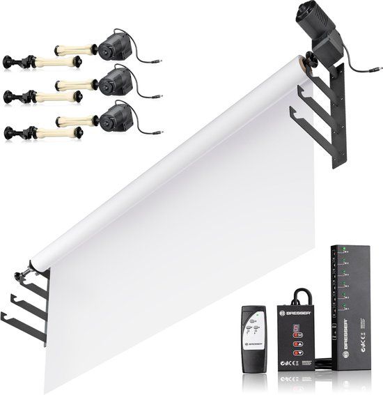 Bresser Electrisch Achtergrondsysteem - 4x Achtergrondrol - Draadloos