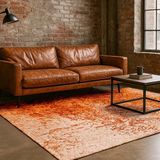 LOLA&MOI Vloerkleed - 80 x 150 cm - Reflect Sun Fire - Laagpolig Tapijt - Gerecycled PET