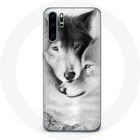 Maniacase Etui voor Huawei P30 Pro Wolf Duo dieren