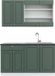 Vicco Fame-Line Cuisine pour une personne – 140 cm, WB Anthracite Vert-Or Style champêtre/Blanc