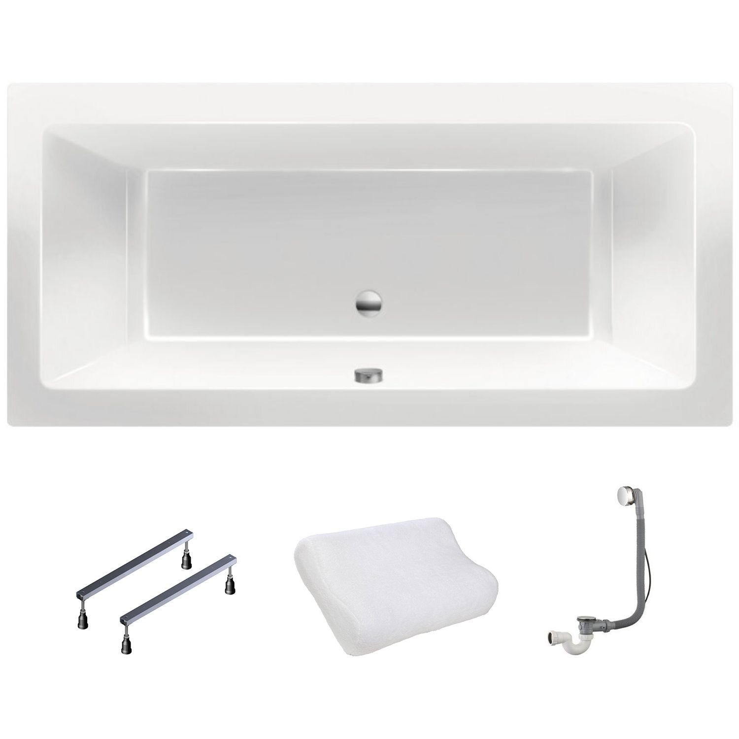 XENZ Society duobad 190x120 glanzend Wit - Acryl