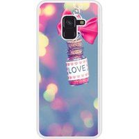 Samsung Bedrukt siliconen hoesje compatibel met Galaxy A8 2018 Love noeud rose