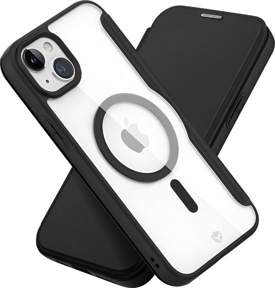Bigben Connected Force Case - Telefoonhoesje - geschikt voor iPhone 15 - Versterkte Folio Magsafe - Zwart