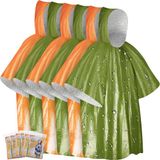 Merkloos / Sans marque HORCONDORM S.R.L. 6 Stuks Nooddeken, Emergency Blanket, Noodsurvival-Poncho, Thermo Foliecoating, Deken Voor Warmtebehoud En Regen, Omkeerbaar Met Capuchon, Winddicht, Draagbaar, Voor Buiten