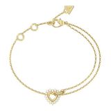 JOYERIA Guess ICONIQUE JUBB05534JWYGS Armband Vrouwen Roestvrij staal Goudkleurig Kristal
