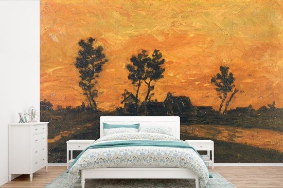 Nr1Wallpaper Behang - Fotobehang Landschap bij zonsondergang - Vincent van Gogh - Breedte 360 cm x hoogte 240 cm