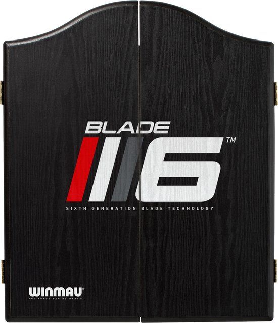 WINMAU Blade 6 Design Dartbord Kabinet - Zwart - Hout