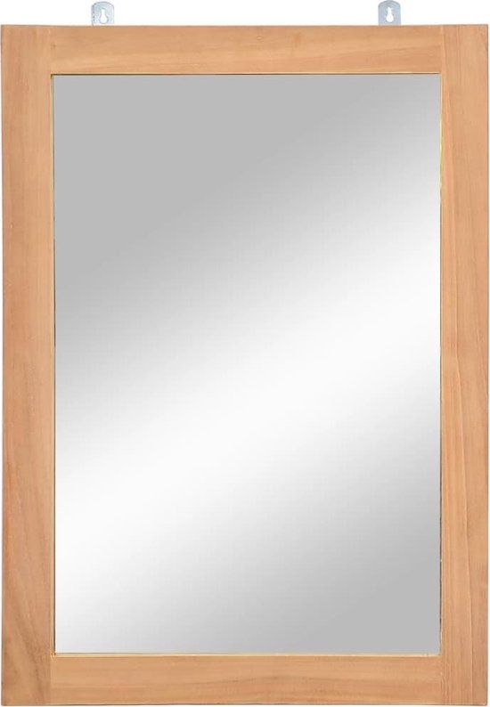 vidaXL Wandspiegel 50x70 cm Massief Teakhout