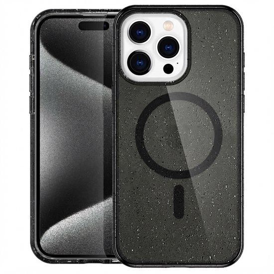 imoshion Sparkle Backcover geschikt voor MagSafe - Glitter Zwart - Apple iPhone 15 Pro Max