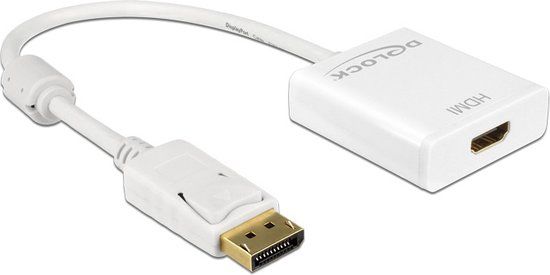 DeLOCK DisplayPort naar HDMI Adapter - 0.2m - Wit