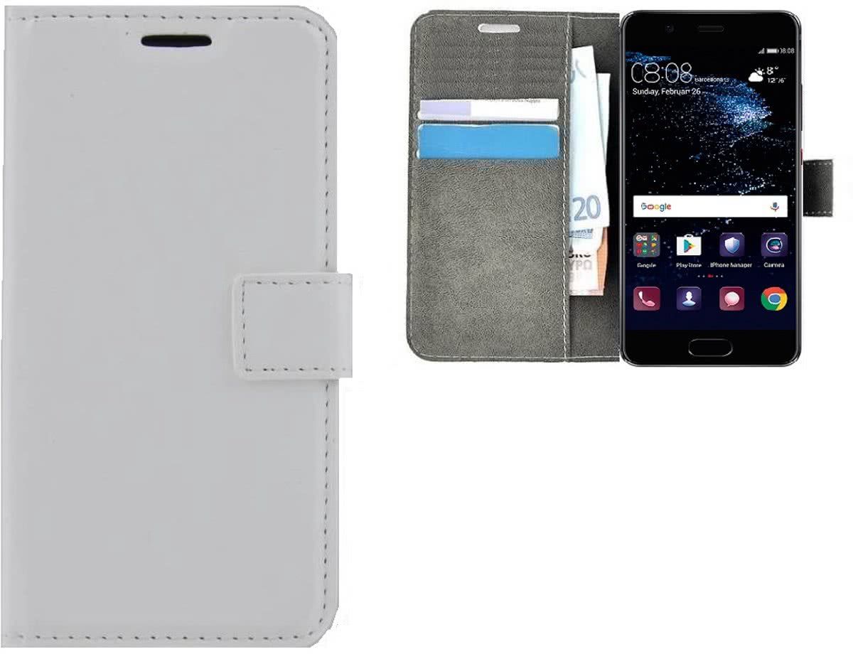 pearlycase Wit Effen Wallet Bookcase Hoesje Huawei P10 - 8719669001663