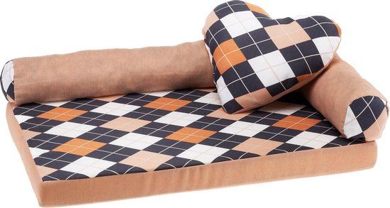 Ferplast Hondenmand Tommy Rombus 80 X 50 Cm Katoen Lichtbruin