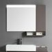 Hudson Reed Liana Miroir de salle de bain et armoire latérale 100cm x 68cm avec éclairage LED - Marron (Dark Walnut)