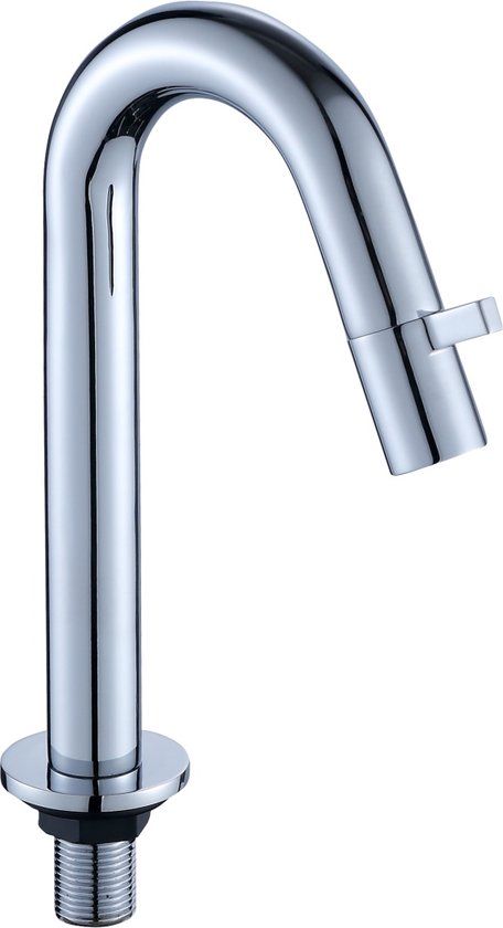 Fonteinkraan Slim Chroom - Modern - Messing - 1 Handvat - 10.20 cm uitloop
