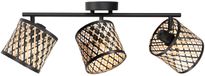 Mexlite Wand-/plafondlamp Sumba 4489ZW - trendy bamboe en metaal, 3 lichtpunten, zwart