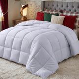 Utopia Bedding Dekbed 240x260 cm, 370 GSM Microvezel Dekbed met hoeklabels - Boos gestikt donzen alternatief Dekbed (Wit)