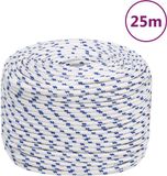 vidaXL Boot touw 8 mm 25 m polypropyleen wit