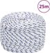 vidaXL Boot touw 8 mm 25 m polypropyleen wit