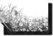 Chefcare Inductie Beschermer Witte Kamille Bloemen - Zwart Wit - 77x59 cm