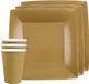 Santex Feest/Verjaardag Servies Set - 20x Bordjes en Bekertjes - Goud - Karton