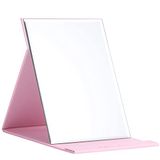 DUcare Reisspiegel, make-upspiegel, klapspiegel met PU-lederen hoes, compacte superHD-spiegel voor bureau, kantoor, thuis, camping, reizen (20 x 15 cm, roze)