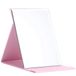 DUcare Miroir de voyage, miroir de maquillage, miroir pliant avec étui en cuir PU, miroir compact Super HD pour bureau, bureau, maison, camping, voyage (20 x 15 cm, rose)