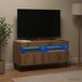 Maison Exclusive meuble TV LED HAARLEM, 81 x 35 x 43 cm, chêne massif