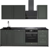 Vicco Complete keukeneenheid Fame-Line, Groen-Goud Landhuis/Antraciet, 230 cm, WB Antraciet
