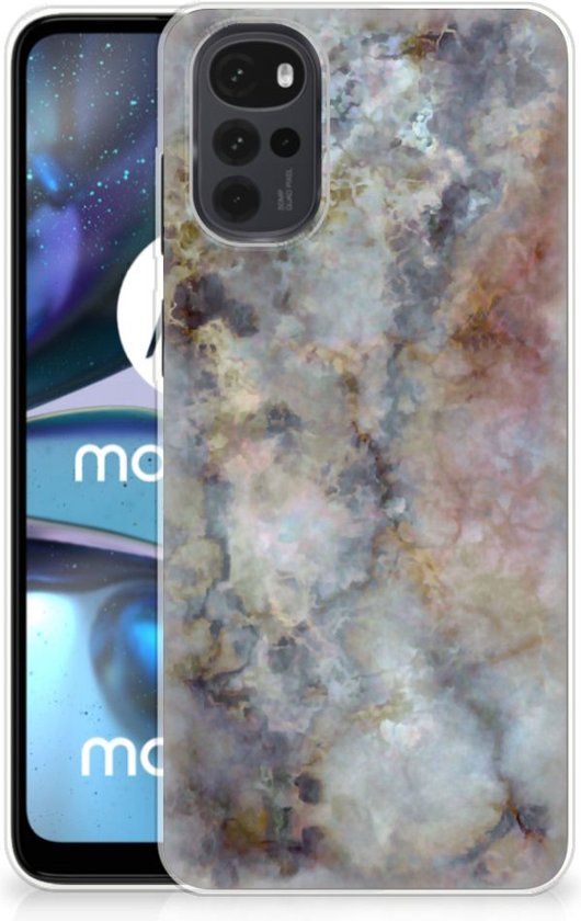 B2Ctelecom Telefoonhoesje Motorola Moto G22 - Marmer Grijs Back Cover