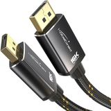 KabelDirekt 16K DisplayPort 2.1-kabel – 1m – DP80, nylon