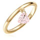 Glanzstücke München Ring Rozenkwarts Roze Zilver 999 Geelgoud 16.50 mm / maat 52