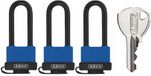 ABUS 3x Kettingsloten 70IB/45HB63 - Eén Sleutel Systeem