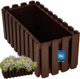 KOTARBAU® Balkonbak, Bloembak voor Balkon, Kunststof Balkonbak, 38 x 18 x 16 cm, Bruin