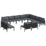 vidaXL - Hoek loungeset - 10 zitplekken - Antraciet - Metaal