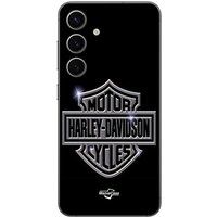 Samsung Galaxy S25 Harley Davidson logo motor sycles gris front noir Maniacase