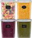 MUUKAIII Boîtes de conservation hermétiques avec couvercle, Set de 4, 5,2L, Sans BPA, Plastique, Carré, Multi