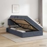 vidaXL Opbergbed met hoofdeinde Donkergrijs 120 x 200 cm Fluweel