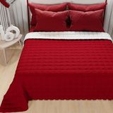 PETTI Artigiani Italiani - Quilt voor tweepersoonsbed, licht dekbed, tweezijdig, gewatteerd sprei, licht zomerdekbed, taupe bordeaux