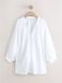 Next - Dames - Ruimvallend strandshirt - Tall - Wit