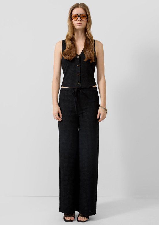 QS s.Oliver Women's Regular Fit Pants Black Polyester/Elastane - Size 38