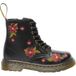 Dr. Martens 1460 Pascal leren gebloemde enkelboots met borduursels - zwart