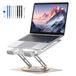 Euqvunn Laptopstandaard voor bureau, laptopverhoger met 360° draaibare basis, geventileerde laptophouder van koolstofstaal, hoogte-en hoekverstelbaar, compatibel met MacBook Pro/Air, 11–16"(Zilver)