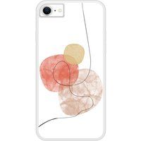 One line Rood Siliconen Hoesje Compatibel met iPhone 8