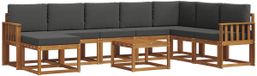 vidaXL - Salon d'extérieur - 9 pièces - Naturel et Anthracite