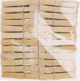 Merkloos Bamboe wasknijpers - 48 stuks - 7 cm