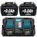 StarTech 18V accu-set voor elektrisch gereedschap - Li-Ion vervangaccu met oplader - 2x 9000mAh accu's - Compatibel met BL1830, BL1840, BL1850, BL1860 - Dubbele 6A snellader