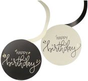 Folat Crème noir swirls happy birthday - 6 stuks