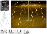 Non-branded 2x pieces LED flag pole lighting with 192 warm white lights 208 cm high