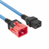 ACT Netsnoer C19 IEC Lock - C20 IEC Lock Dual Locking blauw 1 m