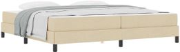 vidaXL Boxspringbed Crème Stof 200 x 200 cm